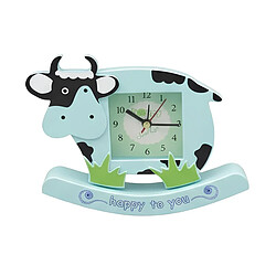 Avizar Réveil Analogique pour Enfant en Forme de Vache Modèle Happy to You Bleu