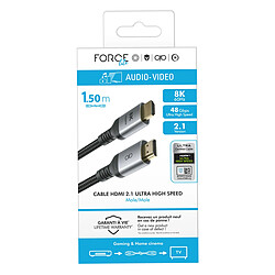 Force Power Câble HDMI Ultra HiSpeed Full HD 8K 1.5m Renforcé Noir pas cher