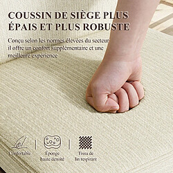 Acheter Smartue Lot de 2 chaises de salle à manger Beige, tissu rembourré, pieds en bois massif