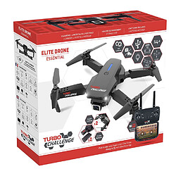 Turbo Challenge G10271 Drone quadricoptère pliable Elite Drone Essential 2 caméras Noir