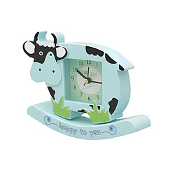 Avizar Réveil Analogique pour Enfant en Forme de Vache Modèle Happy to You Bleu