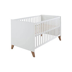 Roba 1911859 Lit bébé évolutif convertible 70 x 140 cm blanc pieds chêne
