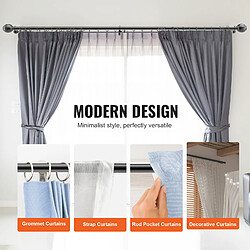 Vevor Tringle à rideau double extensible 92-183cm, fer, charge 13,6kg, noir pas cher