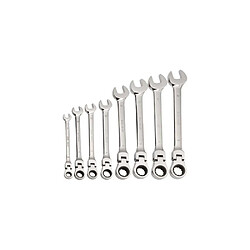Sam Outillage 50-CTJ8 Jeu de 8 clés mixtes à cliquet articulées 8–19 mm
