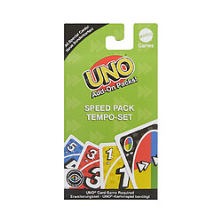 Mattel Gam UNO Add-On Pack - Stack / Speed cartes papier 7+ Mattel Games UNO Add-On Pack - Stack & Speed Packs, cartes en papier, extension pour jeu UNO, âge 7+, emballage rectangulaire avec accroche, référence PIXPIX1779