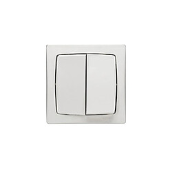 Legrand ASL 086021 Interrupteur double à poussoir en saillie 6A 250V Blanc RAL9003