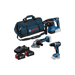 Bosch 0615A50094 Kit sans fil 18V 3 outils GSR18V-65 GWS18V-8 GBH18V-22 2x4,0Ah