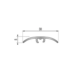 Seuil fixation invisible multi-niveaux DINAC Dinafix 2160090 30 mm 2,70 m