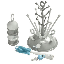 BEABA, Coffret naissance, Egoutte biberon arbre grey + Boite doseuses light/dark mist + ...