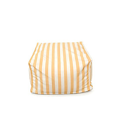 Concept Usine Pouf exterieur rayé jaune déperlant 55x65x35 cm POSITANO