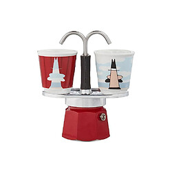 Bialetti Mini Express 1406 Cafetière Moka inox 90 ml + 2 tasses