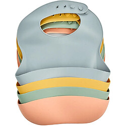 Bavoir en silicone - THERMOBABY - Avec récupérateur - Pêche