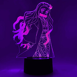 Otaku Nezuko Lampe de nuit LED acrylique 16 couleurs télécommande USB-C 8x8x20cm 9322365