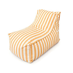 Concept Usine Pouf exterieur rayé jaune déperlant 100x65x65 cm POSITANO