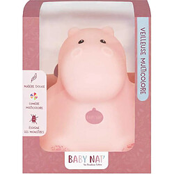 Baby Nat Bazile BN3828WDK Veilleuse peluche hippopotame multicolore 19 cm