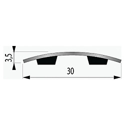 Dinac DI001109 Seuil adhésif inox 2,70 m 30 mm brossé/brillant