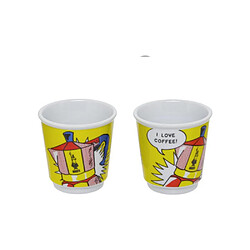 Avis Bialetti Mini-Express Lichtenstein 100 ml Cafetière Moka + 2 tasses jaune