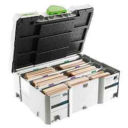 Festool DOMINO DS/XL Tenons hêtre assortiment D12/D14 128 pcs + fraise D14 498205