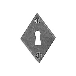 Bouvet LV100 Rosace serrure losange 69 x 50 mm fer patiné cimenté gris foncé