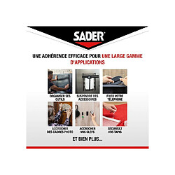 Acheter Sader Ruban adhésif double-face réutilisable transparent 1,5 m x 19 mm - réf. 66610004