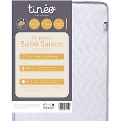 Matelas bébé toutes saisons - 60 x 120 cm - 11 cm d'épaisseur - TINEO
