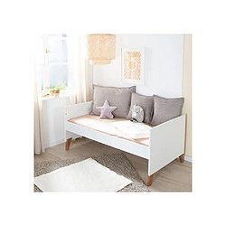 Roba 1911859 Lit bébé évolutif convertible 70 x 140 cm blanc pieds chêne pas cher