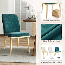 Smartue Lot de 2 Chaises de Salle à Manger à Dossier Haut, Structure en Bois, Style Vintage Élégant, Vert