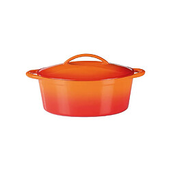 Gsw Cocotte ovale émaillée 33 x 25 cm 7 L orange-rouge induction