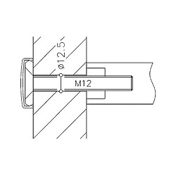 Normbau Kit montage simple fixation traversante M12 2365120 - Fixation Ø12,5 mm
