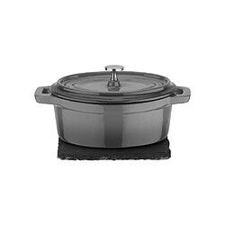 Gsw 718301 Mini cocotte ovale fonte émaillée anthracite avec couvercle métallique