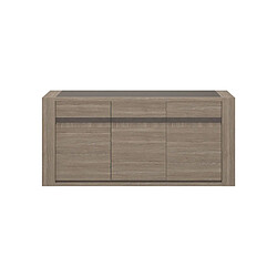 Gami MARCEAU Buffet 3 portes Chêne Reed 190 x 48 x 88 cm