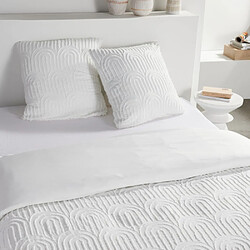 Today Essential Housse de couette 220 x 240 cm + 2 taies 63 x 63 cm blanc effet capitonné