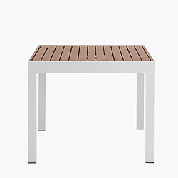 Table de jardin extensible - Rectangulaire - Aspect bois - Aluminium - 8 personnes - CALVI