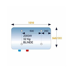 Ariston INITIO 150L Chauffe-eau électrique horizontal blindé D.560 2000W