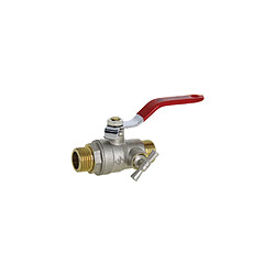 GARIS 543006 Vanne à bille avec purge mâle-mâle 26/34 poignée réversible rouge