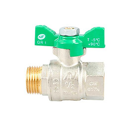 Sferaco 569005 Vanne papillon MF 20/27 laiton ACS NF poignée verte RAL 6029