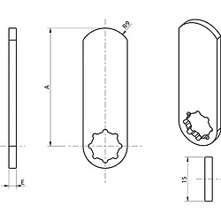 Ronis 6629-03 (70217) Plaque came Batteuse 3 mm argenté