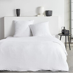 Today Housse de couette 220x240 cm avec 2 taies 63x63 cm Réf. 130742 effet crépon blanc