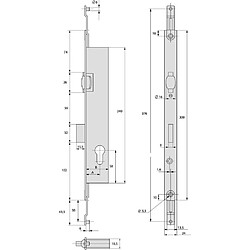 Stremler Serrure 3 points 2274.36.TI24 multipoints coffre 36mm