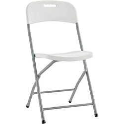 Avis Lot de 2 chaises pliantes de jardin 42 x 42 x 87 cm assise blanche structure grise