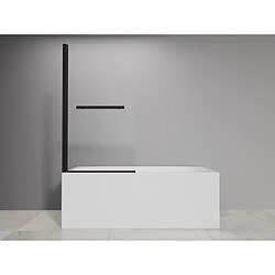 Gelco Pare baignoire 1 volet + porte serviettes - HOME GENERATION - Mila noir - 80 x 140 cm