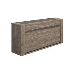 Gami MARCEAU Buffet 3 portes Chêne Reed 190 x 48 x 88 cm