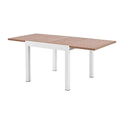 CAVI Table de jardin extensible - Rectangulaire - Aspect bois - Aluminium - 8 personnes - CALVI