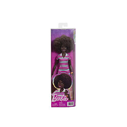 Barbie Fashionistas JJN60 Poupée 29,8 cm Robe polo rayée afro bouclée pas cher