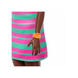 Acheter Barbie Fashionistas JJN60 Poupée 29,8 cm Robe polo rayée afro bouclée