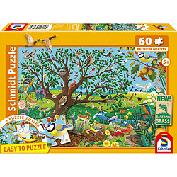 Schmidt Spiele 085-56573 Puzzle 60 pièces Animaux dans le jardin panoramique
