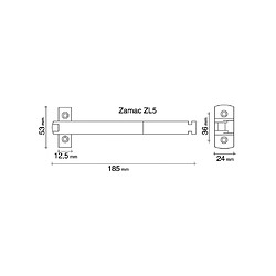 Socona AIRBAIE Entrebâilleur fenêtre Bronze Zamak bras 185 mm ouverture 110 mm