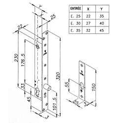Opera 25808-35 Verrou à piston rotatif encastré 12–24V acier trempé