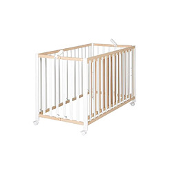 Roba FOLD UP Lit pliant 60x120 cm naturel/blanc 3 hauteurs
