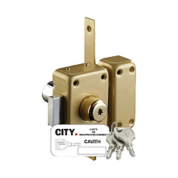 Iseo CAVITH 1400 Verrou à bouton applique 14000001 or 3 clés